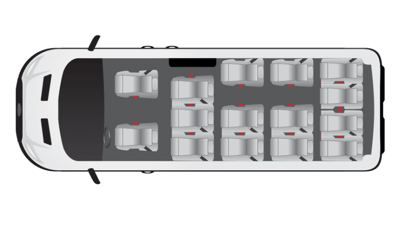 15 passenger van seat map